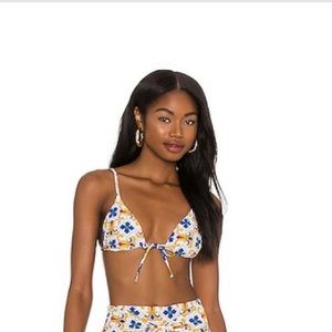 We Wore What Triangle Bikini Top - Pearl Tile Multi